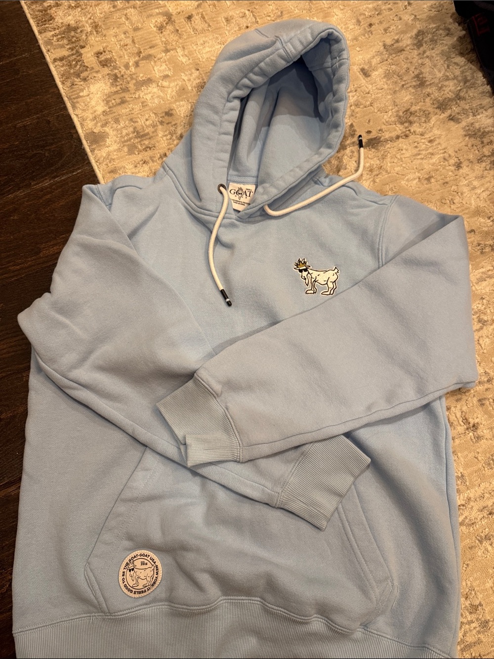 GOAT Light Blue Crewneck Hoodie for Men